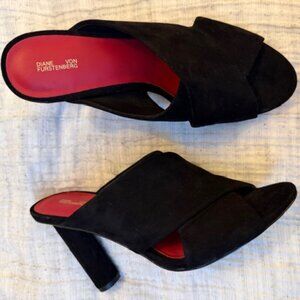 Diane von Fürstenberg Black Suede Heels